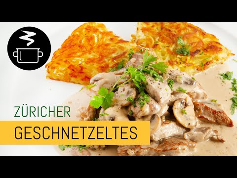 Fine Zurich schnitzel with potato rösti and mushrooms