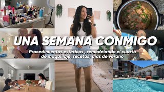 Una semana conmigo✨|Me hice un procedimiento en la cara,remodelando el cuarto de maquillaje,recetas.