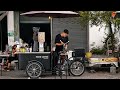 ASMR Cafe Vlog Mini Coffee Shop Mobile Coffeebar Pop up Bike Barista Working Relax Kopi Carts Street