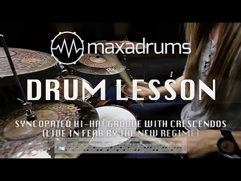 DRUM LESSON: Syncopated Hi-Hat Groove with Crescendos (Live In Fear - The New Regime - Ilan Rubin)