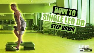 Single Leg Dumbbell Step Down exercise video thumbnail
