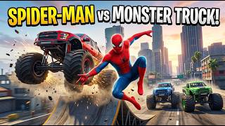 Download lagu #6 🔥 GTA 5 Funny 🤣 Moments: Spider-Man in a Monster Truck 😱 impossible jamp Spider-Man Challenge  mp3