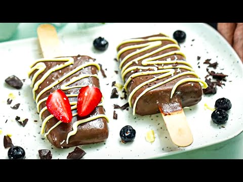 Delicious chocolate ice cream! No cream! No eggs!