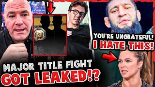 MAJOR UFC TITLE FIGHT LEAKED!? Khamzat Chimaev RIPS Ronda Rousey! UFC Vegas 116
