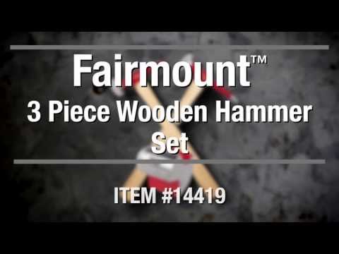 Fairmount 3pc Wooden Hammer Set for Dent Repair from Eastwood
