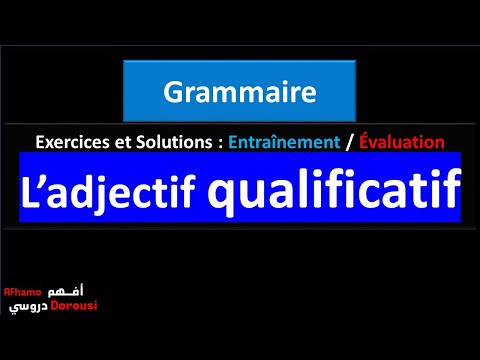 Exercices et Solutions Entraînement Évaluation l'adjectif qualificatif