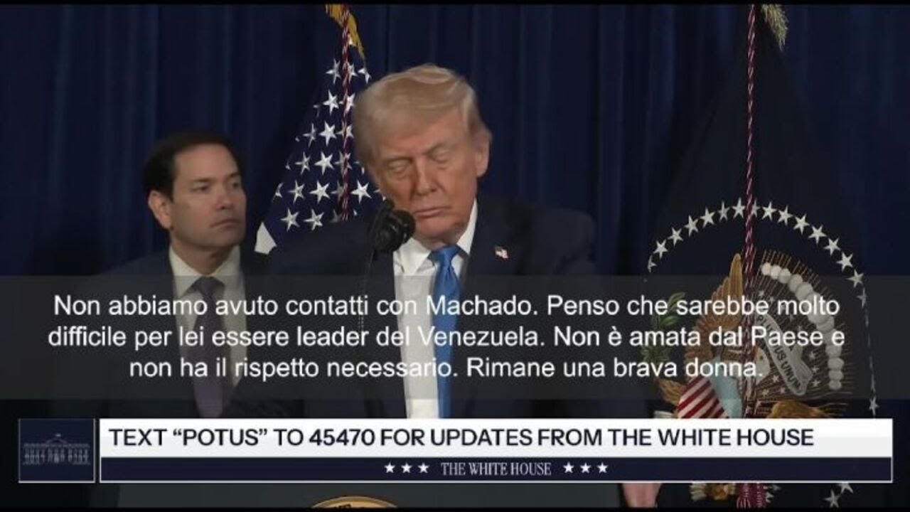 Trump: Machado non è amata dal Venezuela. Difficile che sia leader