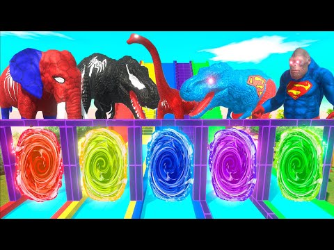🌈 Colorful a Magical Door Portal With Dinosaurs in Jurassic World Evolution - ARBS Battle