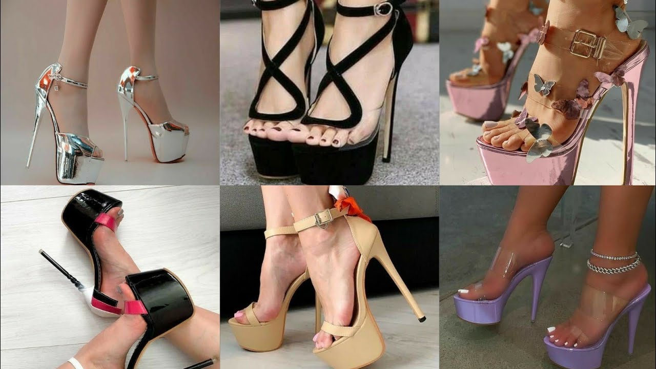 Sandalias de plataforma de tacón fino muy hermosas y cómodas para fiestas