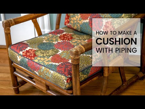 Part of a video titled How to Make a Cushion with Piping | THRIFT FLIP Makeover - YouTube