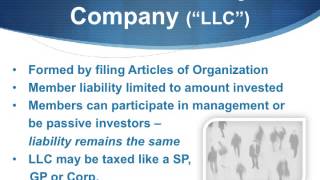 What is difference between sole proprietorship, LLC, corporation and limited partnership?