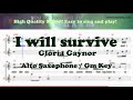 I will survive - Gloria Gaynor (Alto Saxophone Sheet Music Gm Key / Karaoke / Easy Solo Cover)