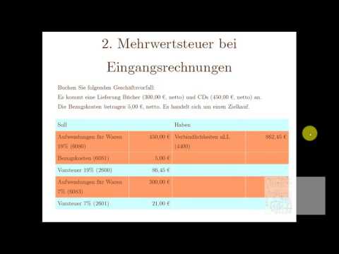 2.  Mehrwertsteuer bei Eingangsrechnungen