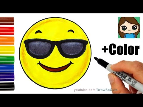How to Draw + Color a Cool Emoji Easy