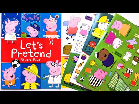 Peppa Pig Let's Pretend Sticker Scenes Book for kids❤️小豬佩奇各行各業場景貼紙書