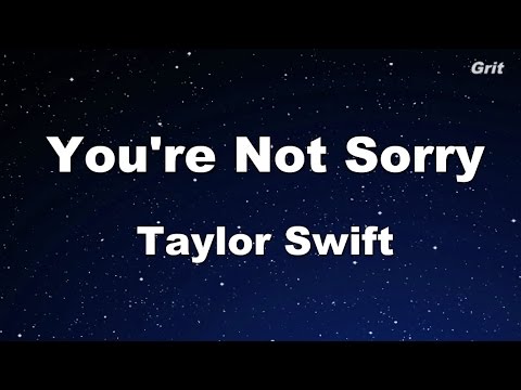 You're Not Sorry  - Taylor Swift Karaoke【No Guide Melody】