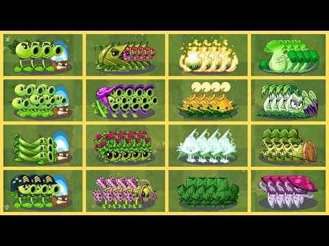 Random 16 Teams 4 Plants PEA & TORCHWOOD x NEW x MINT x KUNGFU - Which Team Will Win? - Pvz2 Plant