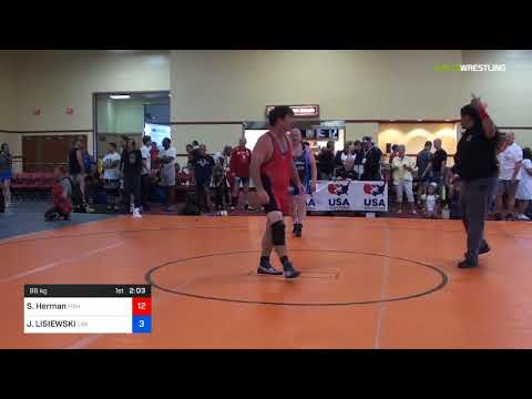 2018 Marine Corps US Open/Masters C Greco Roman 88 Quarters - Scott Herman (fish) Vs. JANUSZ LISIE
