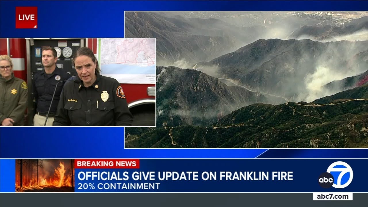 Franklin Fire in Malibu destroys 9 structures; containment increased to 20%