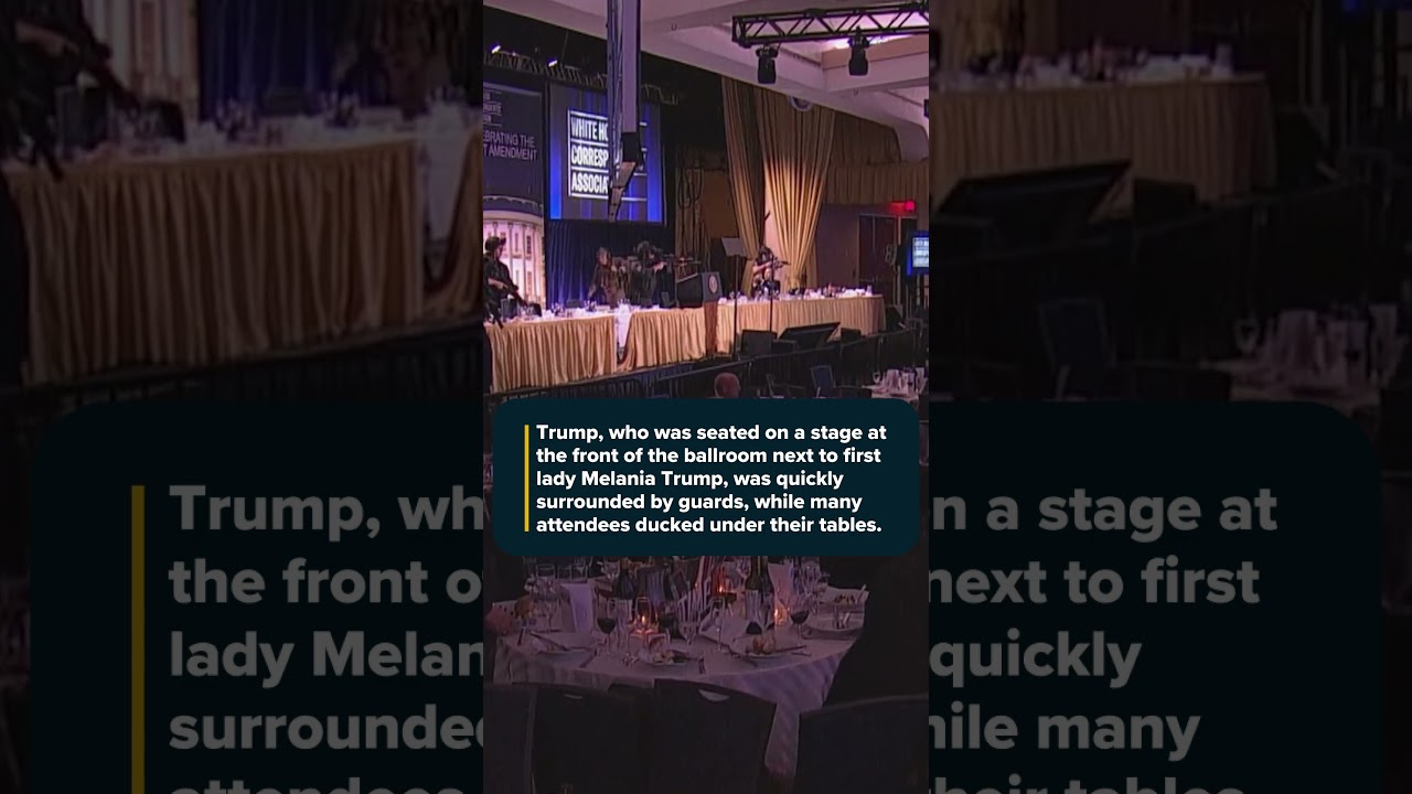 President Trump evacuated from White House Correspondents’ Dinner after gunshots heard in ballroom