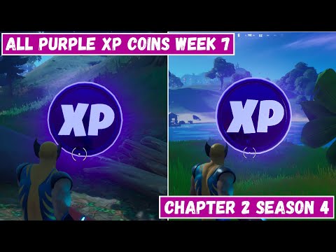 All 2 Purple XP Coins Locations Week 7! - Purple Power Punch Card Fortnite Chapter 2 Season 4