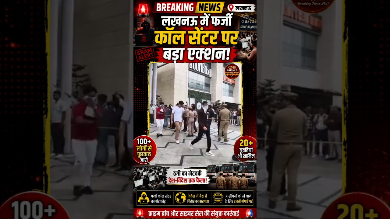 Lucknow Fake Call Center Raid | 100+ लोगों से पूछताछ | Cyber Crime Breaking News
