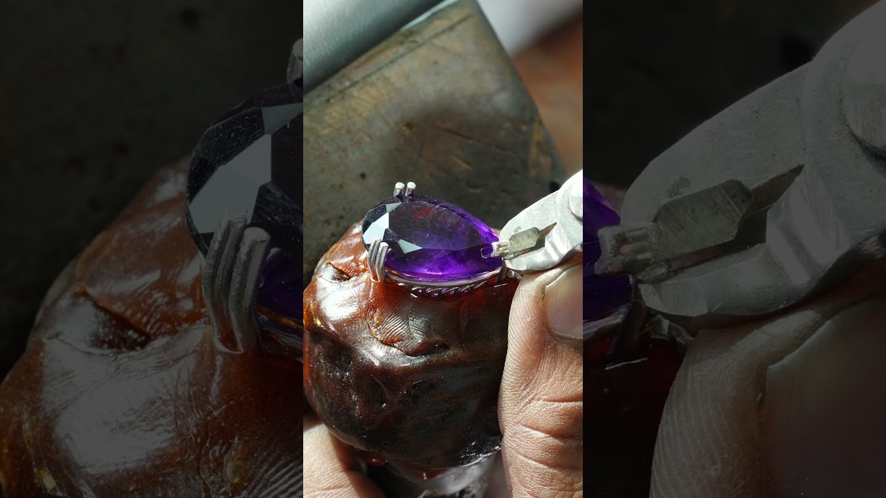 Top Quality Amethyst Pendant Making #bts #jewelleryaddict