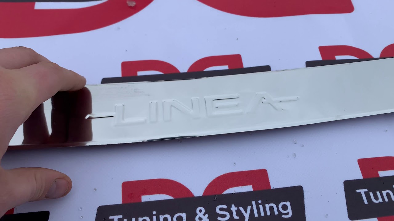 Fiat Linea 2006-2018 гг. Накладка на задний бампер Carmos (нержавейка) Video 1