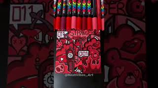 Drawing, But I Can Only Use The Color RED! Satisfying! (#shorts)