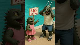 Download lagu Where does little Godzilla get to swim #godzilla #kingkong #monster #godzillavskong mp3