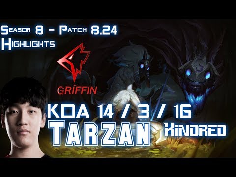 GRF Tarzan KINDRED vs ELISE Jungle - Patch 8.24 KR Ranked