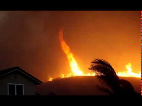 Horrific natural phenomenon in Brazil  Fire tornado