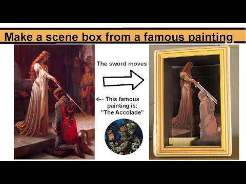 Make this paper scene box of a famous painting of a squire being knighted