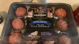 Pre Made Carando MeatBalls Baked With Pasta and Barilla Sauce Quick Meal!