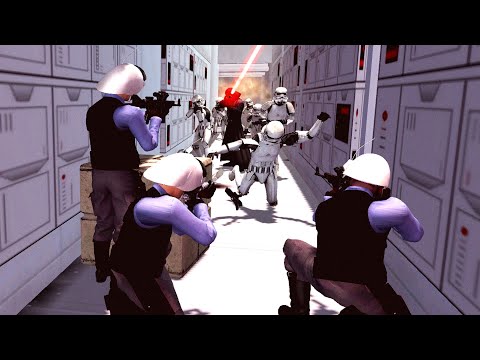 Tantive IV SHIP DEFENSE from VADER'S Stormtroopers! - Men of War: Star Wars Mod Battle Simulator
