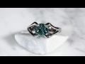 video - Carved Branch Unique Engagement ring with Blue Sapphire