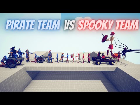 PIRATE TEAM vs SPOOKY TEAM - Totally Accurate Battle Simulator - TABS