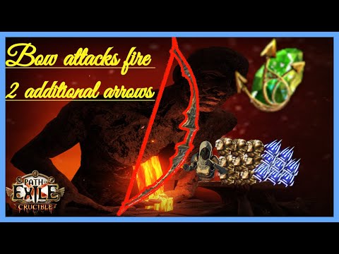 How to craft a high PDPS bow with bow attacks fire two additional arrows in under 4 minutes. 3.24