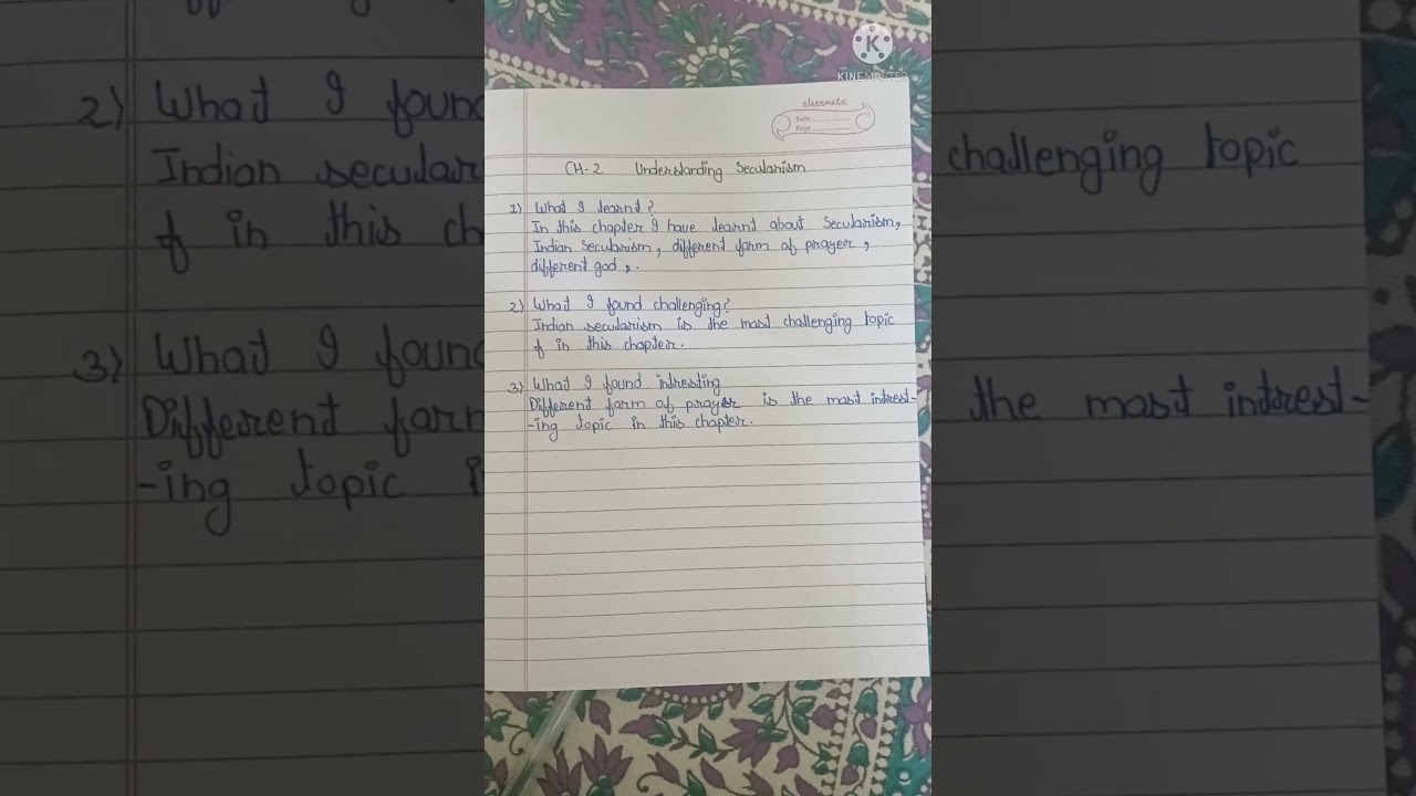 understanding secularism class 8 civics learner diary chapter 2👆👆👆👆👆🙄🙄🙄