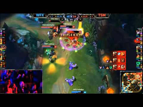 TSM Comeback Teamfight Ace for 0 - WFX vs TSM Game 2 (NA LCS Spring 2015)