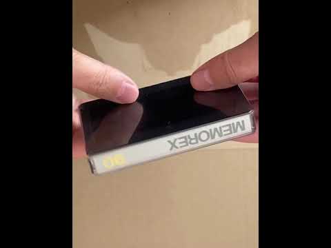Memorex 90 chromium dioxide made in USA audio cassette - unpacking