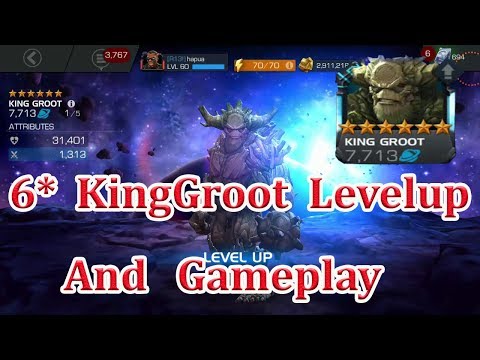 6 STAR KING GROOT LEVEL UP AND GAMEPLAY marvel contest of champion