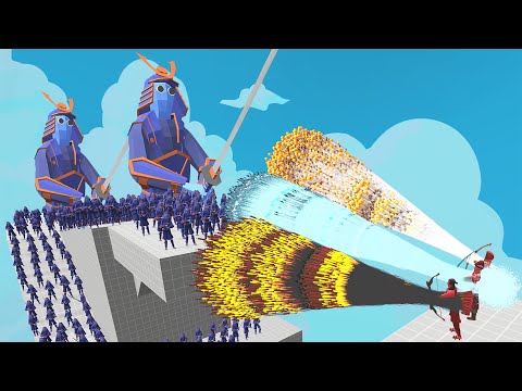 100x SAMURAI + 2x GIANT vs 3x EVERY GOD - Totally Accurate Battle Simulator TABS