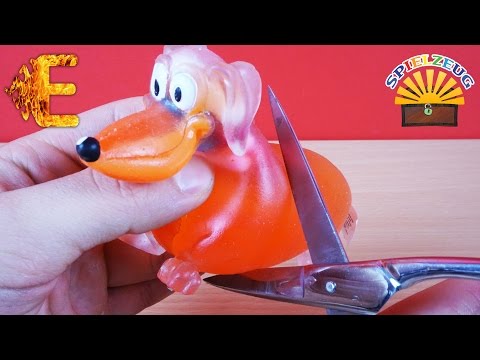 GLIBBER HUND ZERSCHNEIDEN - SCHLEIM WABBELFÜLLUNG EXPLODIERT EXPERIMENT