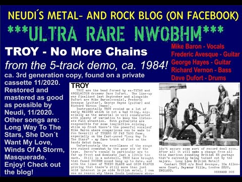 Thumbnail for Exclusive ultra-rare NWOBHM: TROY - No More Chains - from the 5-track demo ca. 1984! Mega rare! by Jon Deverill