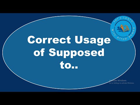 Correct Usage of Supposed to || Correct English|| Basic English Tips||