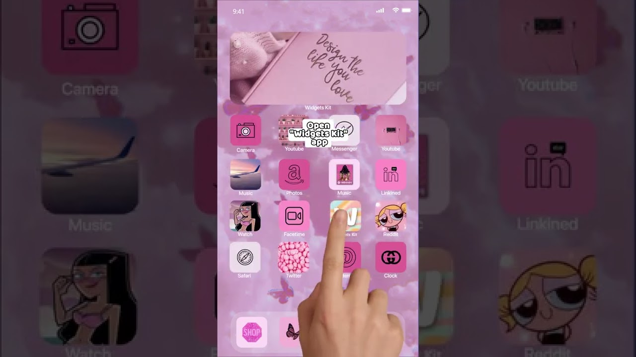 iOS 15 Home Screen idea Aesthetic themes Pink, Girly, Fashion, app icons, Widgets & Wallpapers
