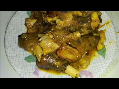 Goat Leg Fry / How To Make Boiled Leg Fry Recipe In Kannada/ Easy Goat Leg Fry Video