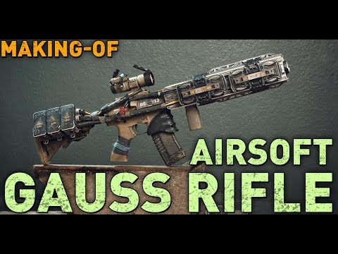 GAUSS RIFLE / RAILGUN mod. Works with ANY quad rail - shown on an airsoft M4