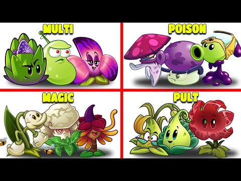 4 Team POISON x MAGIC x PULT x MULTI - PvZ 2 Team Plant vs Team Plant